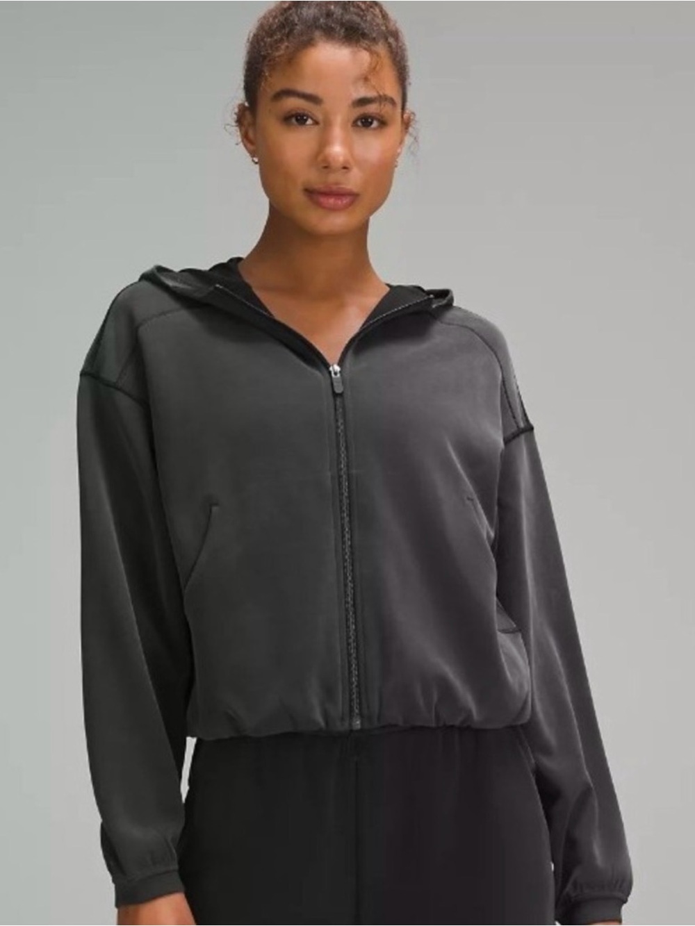 lululemon Softstreme Black Zip-Up Hooded Jacket Size 4